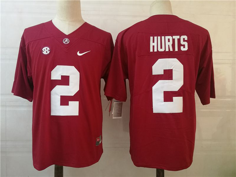 Men Alabama Crimson Tide #2 Hurts Red Nike 2025 NCAA Jersey->ncaa teams->NCAA Jersey